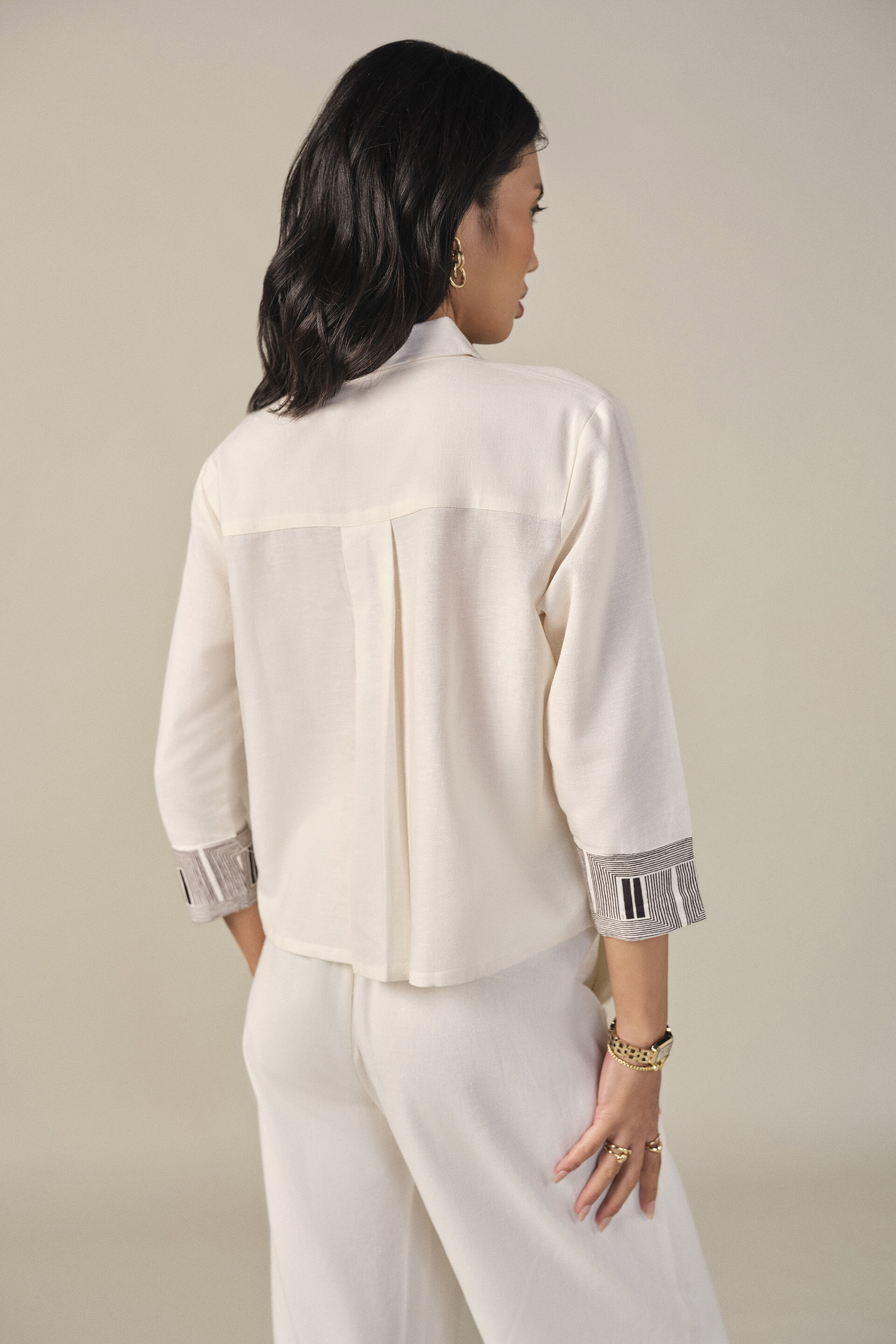 Printed Shirt in Beige, Beige, image 6